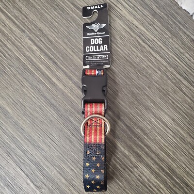 NEW Buckle-Down Plastic Clip Dog Collar -Vintage U.S. Flag - Small SM 1'' Wide 