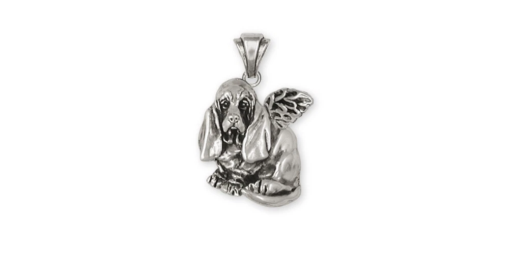 Basset Hound Angel Pendant Jewelry Sterling Silver Handmade Dog
