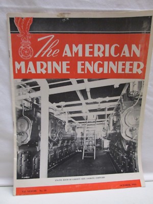 Vintage The American Marine Engineer October 1945 Rare Magazine