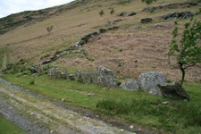 Photo 6x4 Slab fence in the Rhiwnant valley Nant Paradwys Rough natural s c2009