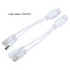 White POE Adapter Cable NonStandard Waterproof Injector Splitter DC12V Kit