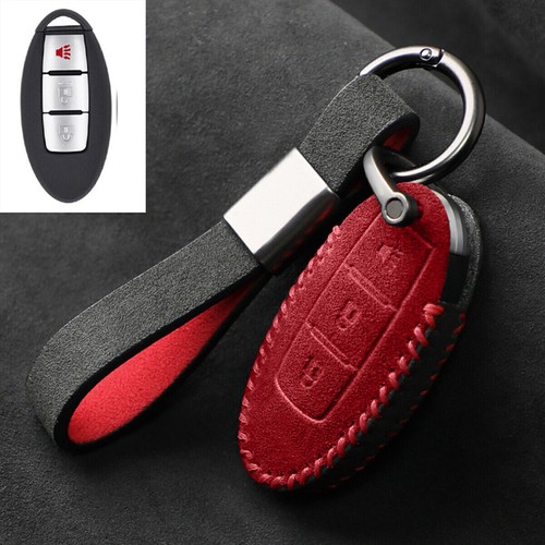 Full Suede Covered Key Fob Remote Protector Holder Cover Case For Infiniti QX60 - Picture 6 of 10