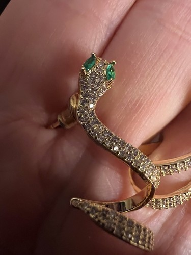 Earrings Snake Madewell 18k Gold Plated pave tone Spiral Serpentine - 第 8/9 張圖片