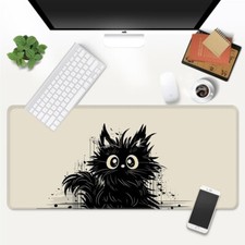 Black Cat Cartoon Animail Large XXL Size Gaming Mouse Pad Mat PC Laptop Macbook
