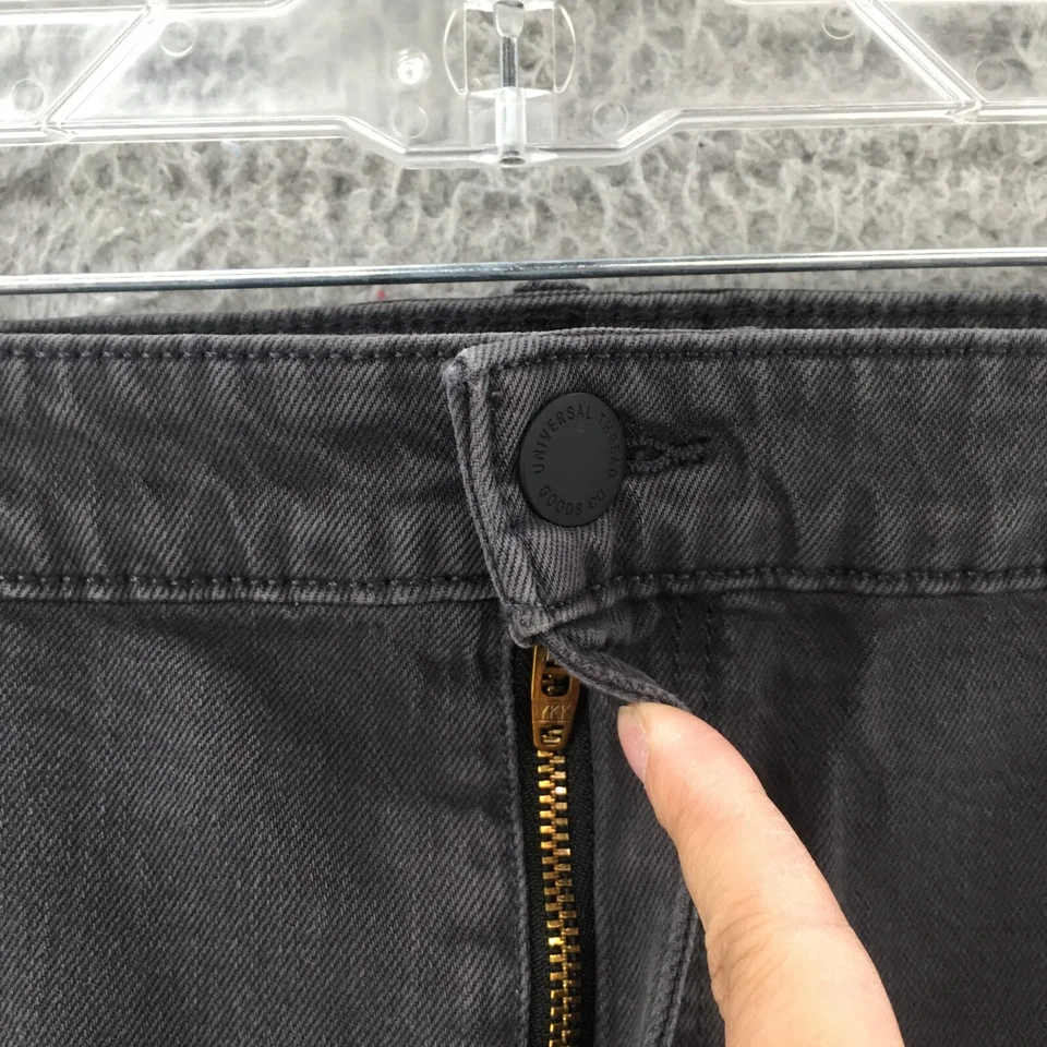 Pantalones Cortos Midi Universal Thread Vintage Para Mujer 26W Plus Negro Denim Corte Dobladillo Crudo Foto 3 de 4