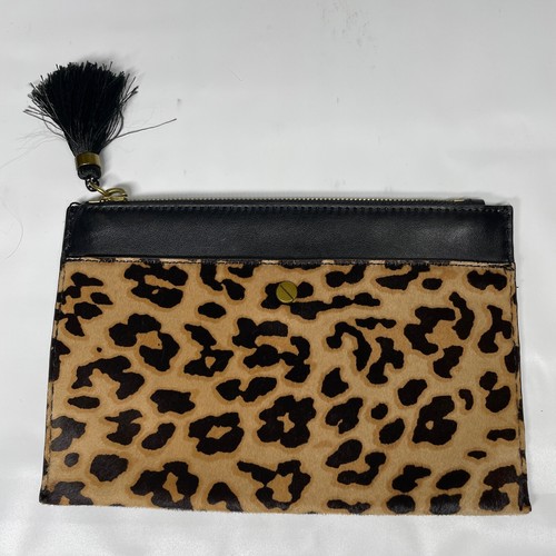 J. Crew Leopard Print Clutch Leather 