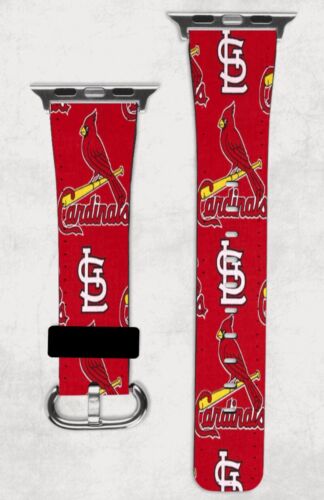 St. Louis Cardinals MLB Baseball Apple Watch Band NEW 38/40/41 & 42/44/45 Saint - Afbeelding 1 van 1