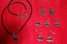 CHEER MOM CHARM - CHEERLEADER MOM MEGAPHONE CHARM - EARRINGS - NECKLACE