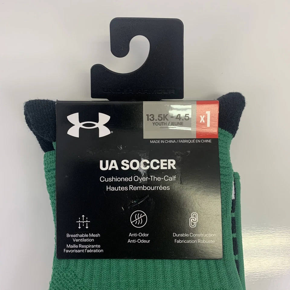 Calcetines de fútbol Under Armour Youth UA acolchados sobre la pantorrilla OTC 13.5K-4.5Y Foto 3 de 4