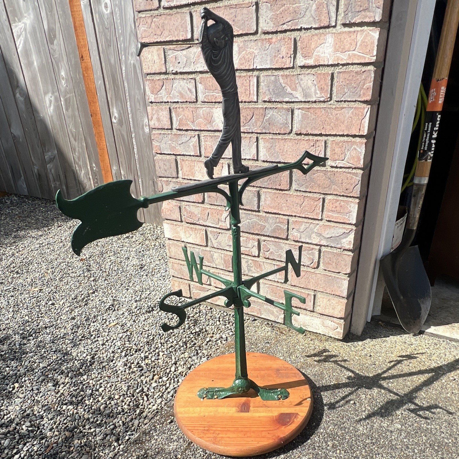 Vintage Decorative Golfer Weathervane with Base
