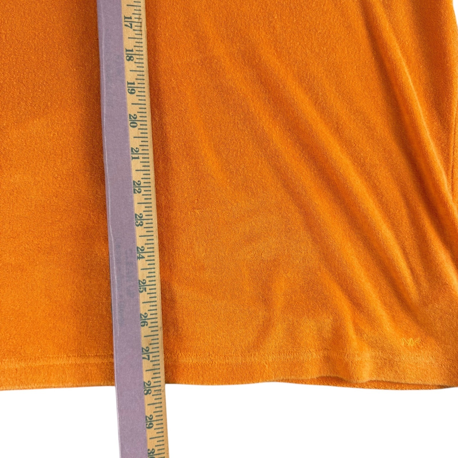 Michael Kors Mens XL Orange Terry Cloth Polo Shirt Modern Fit Short Sleeve image 4