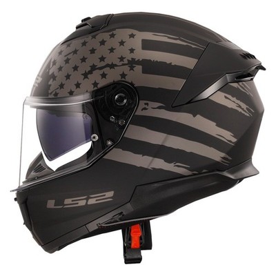 LS2 Matte Gray/Black Stream II America Helmet w/SunShield 808-1136