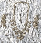 Sarah Coventry Vintage  Costume Jewelry Diamond Pendant & Clip On Earrings