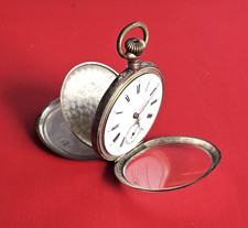 Savonette Taschenuhr Ancre System Glashütte 1895 aus 800 Silber 15 Rubis Läuft