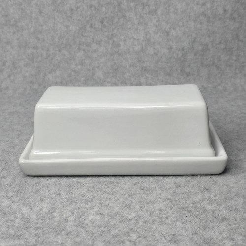 Mainstays Stoneware Butter Dish Covered Rectangle Classic White - Picture 2 of 10