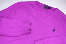Polo Ralph Lauren Pima Cotton Sweater Men s Size XL Purple Long Sleeve V Neck