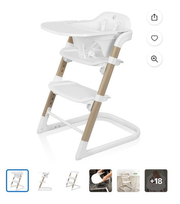 Evenflo Bria RightSeat Multistage High Chair, Removable Tray, Harness, White