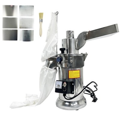 110V Automatic Electric Hammering Mill Herb Grain Grinder Pulverizing Machine