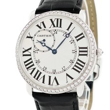 Cartier Rond Louis Cartier WR007002 Handwind Men's OH K18WG Silver Dial #HD173