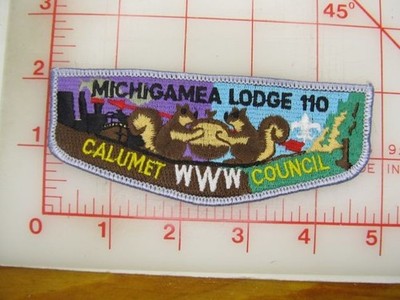 OA Lodge 110 MICHIGAMEA collectible CB gray border patch (CM)