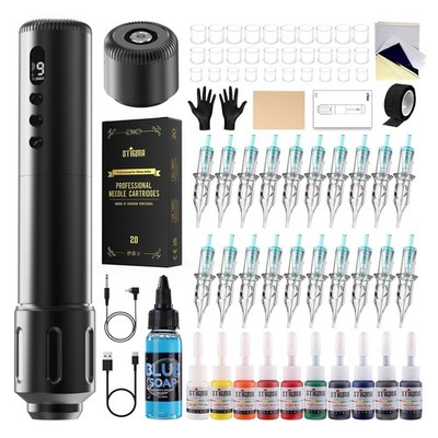 Wireless Tattoo Maschine Set Rrofessional Rotary Tattoo Pen Kernloser
