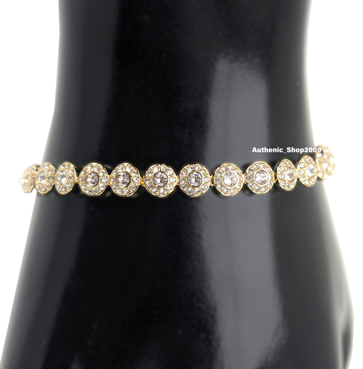 New 100% Authentic SWAROVSKI White Crystals Pave Gold Angelic