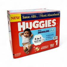 Huggies Little Snugglers Plus Disposable Baby Diapers Size 1 192 Count