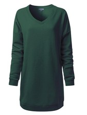 Women's Casual Oversized Loose Fit V-Neck Fleece Pullover Sweatshirts Tunic F...