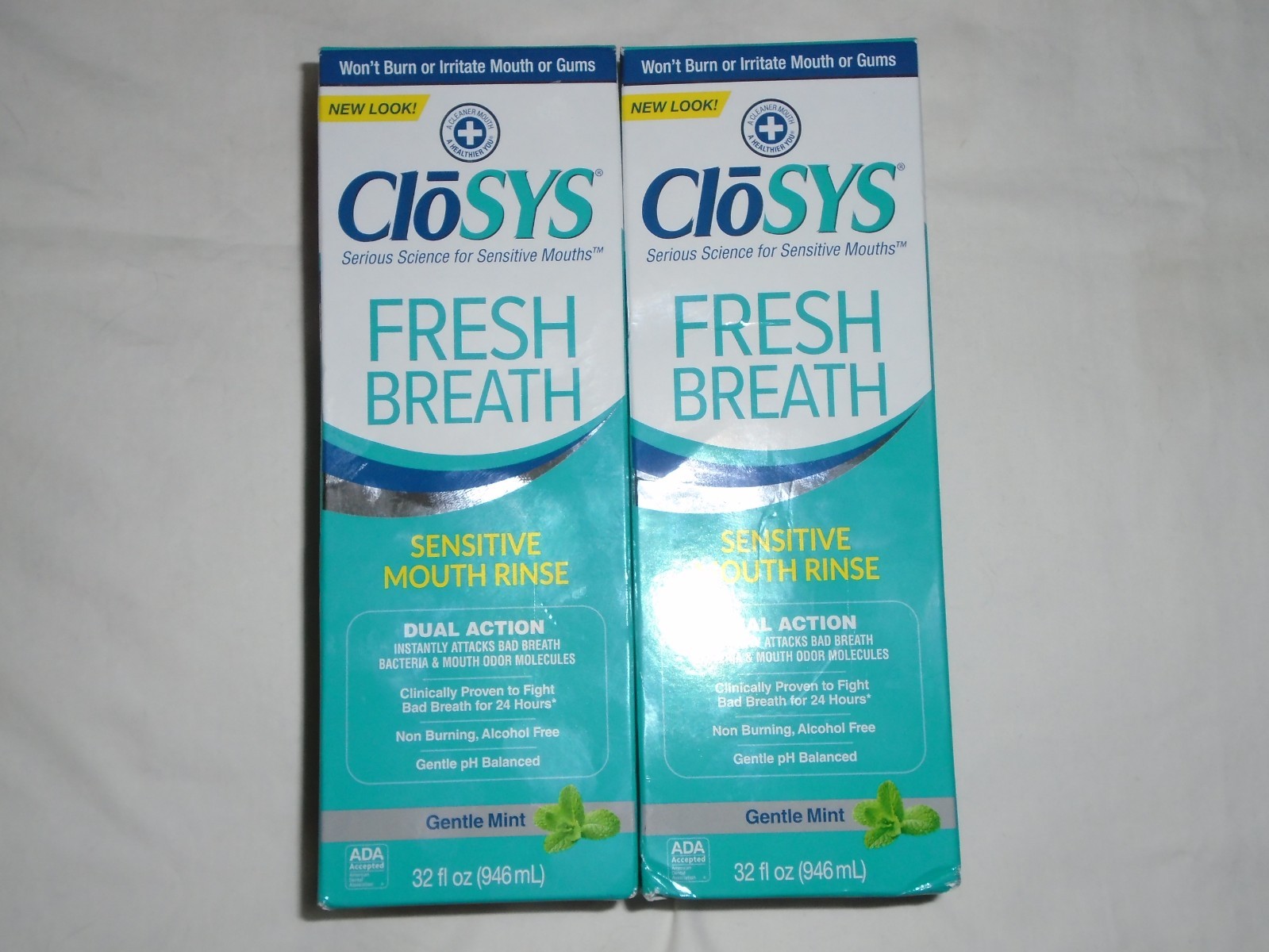 Set of 2 CloSYS Sensitive Mouth Rinse Gentle Mint Mouthwash 