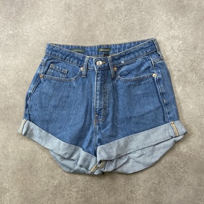 Wild Fable Mom Shorts Damen 4 29'' entspannte bestickte Denim-Jorts, blau