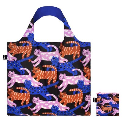 LOQI Glitter Power Cats Recycled Bag, Multi-Colour, L, Multicolor, L, Occidental