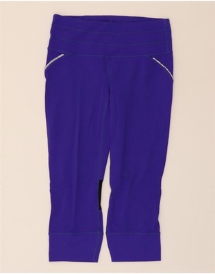 Athleta Damen Capri Leggings UK 10 Small Lila Colourblock Nylon CT52
