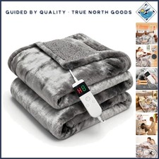 Electric Heated Blanket Throw 50''x60''Size Faux Fur Heating Blanket 10 Heating
