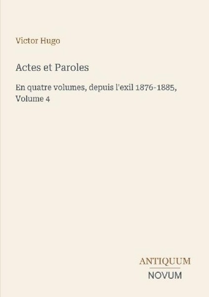 Actes Et Paroles Victor Hugo-image