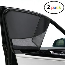 2pcs Car Front Side Window Sun Shade Magnetic Privacy Double Layer Curtain Cover