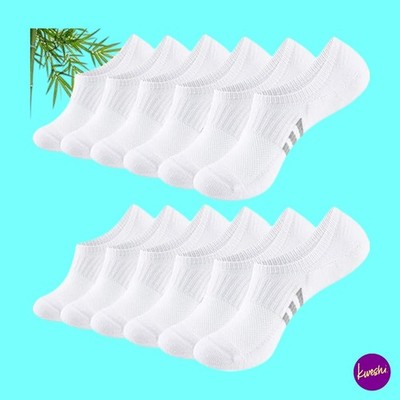 STOEURY Damen 6 Paar No-Show Sneaker Socken, weiß, UK 3-5 | EU 35-38 | US 5-7
