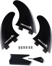 Surfboard Fins with Screws and Key Black for Abahub Board