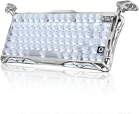 GravaStar Mercury K1 Pro Premium Mechanical Gaming Keyboard, Ghost Silver