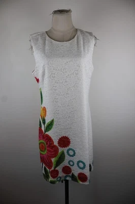 Desigual Robe Sans Manches Florale Viscose Multicolore Taille 44 - Photo 1/4