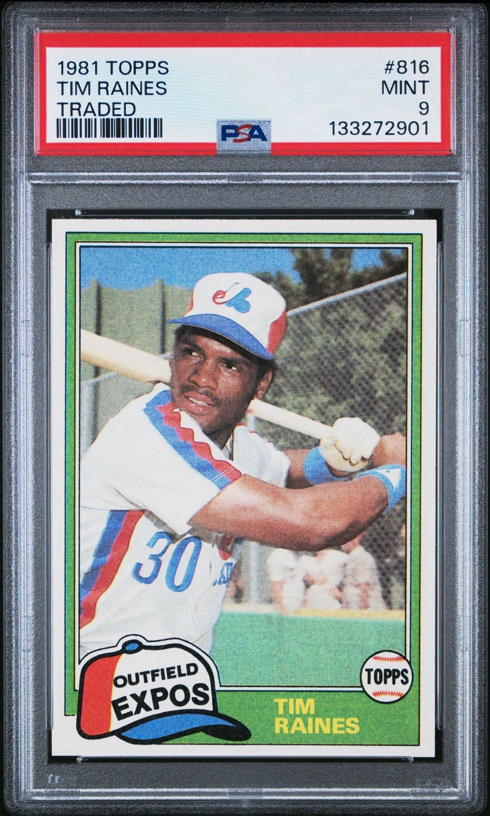 1981 TOPPS TRADED #816 TIM RAINES ROOKIE RC PSA 9 Rc