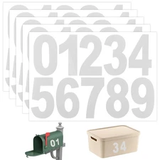 5 Sheets of Mailbox Number stickers, 3 Inch Waterproof Vinyl Large Decals Se