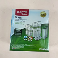 Playtex Nurser Baby Bottles Gift Set w Silicone Pods Pump Adapters Liners Binky