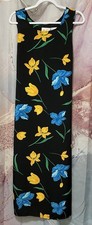 Kathy Lee Collection Sleeveless Black Vibrant Floral Print Maxi Dress Women’s 8