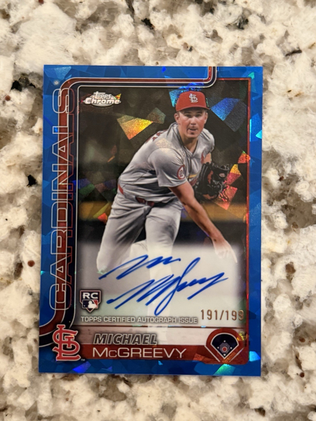 2025 Topps Chrome Sapphire Michael McGreevy Rookie Auto /199 Cardinals