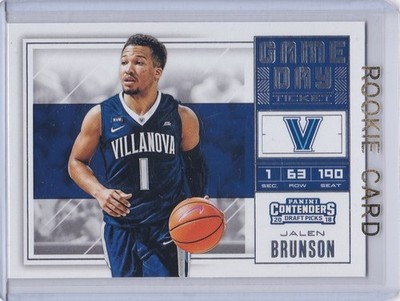 JALEN BRUNSON ROOKIE CARD 2018 Villanova RC Basketball Draft Pick NEW YORK KNICK