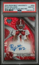 2024 Bowman Best University Ryan Williams RED REFRACTOR AUTO /10 PSA 10 BAMA 🏈