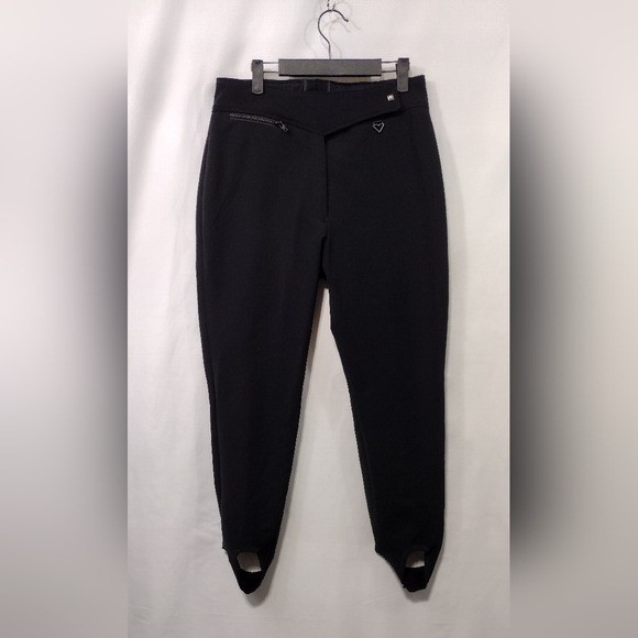 Vintage Obermeyer Wool Blend Skiing Pants Women's 12 Black Sporty Outdoor Retro