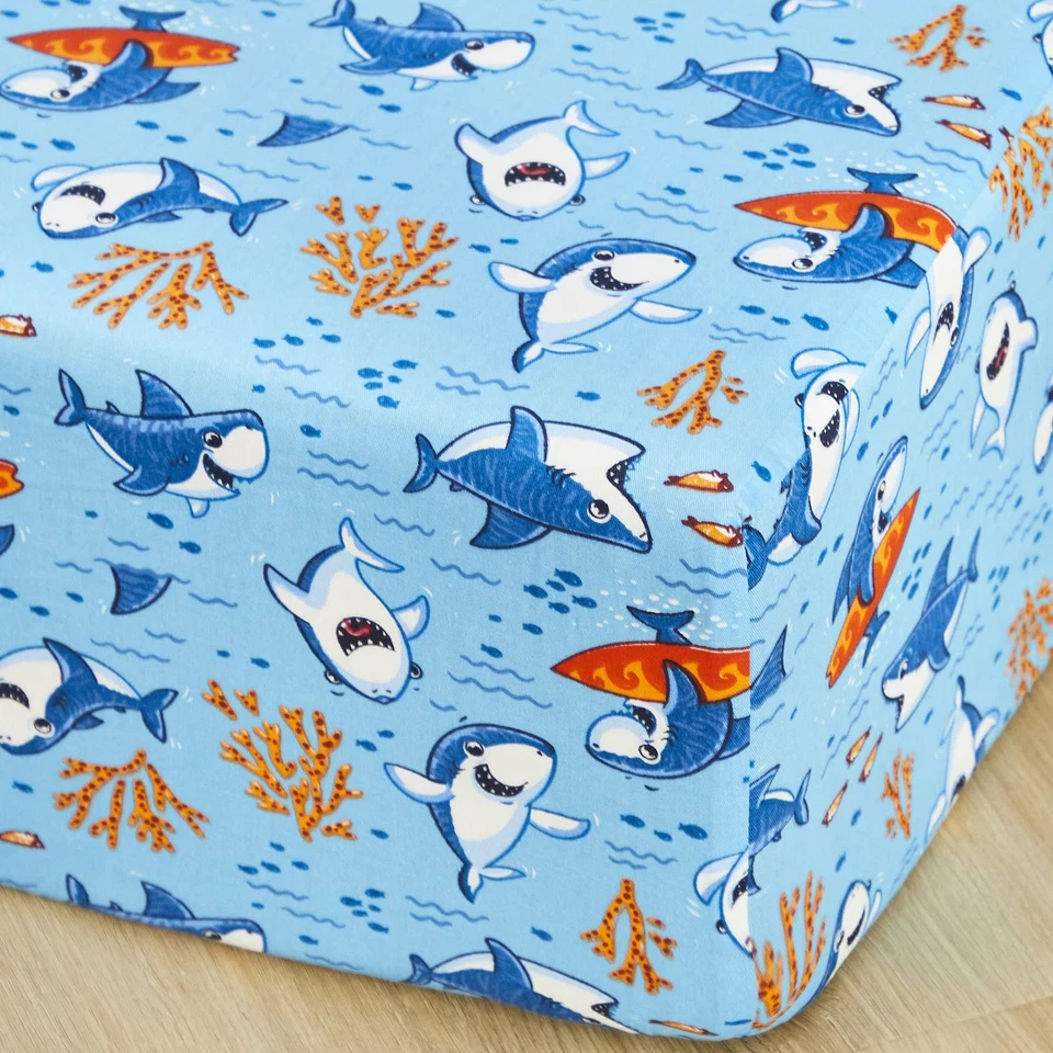Juegos de cama Ocean de 3 piezas para cuna para niños o niñas 100 % algodón peces marinos coral... Foto 2 de 4
