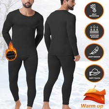 Men's Thermal Underwear Set Base Layer Long Johns Top  Bottom Pants Undershirts