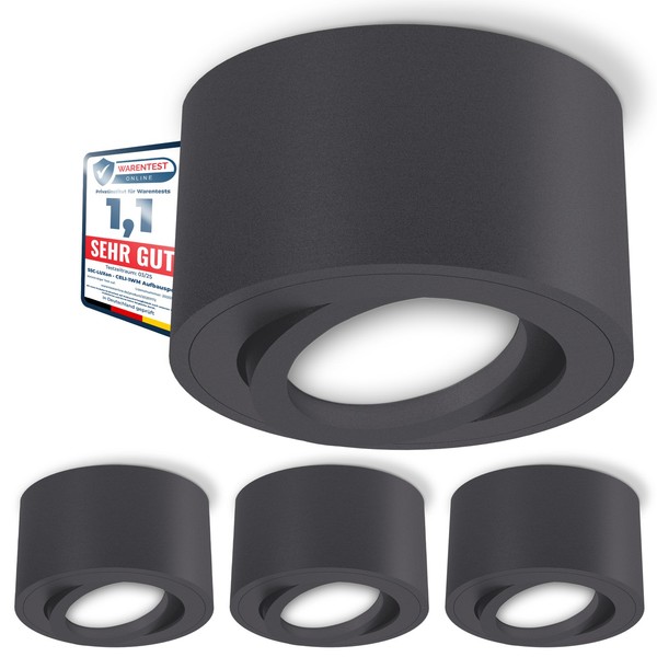 4X Flacher Aufbauspot CELI-1N Deckenspot Aufputz Schwenkbar Rund Anthrazit Flach-image